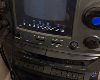 Vintage CRT TV with Dual Cassette, CD Player, and AM/FM Radio Boombox System
