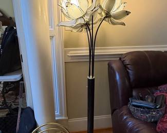 Vintage Hollywood Regency Lotus Floor Lamp