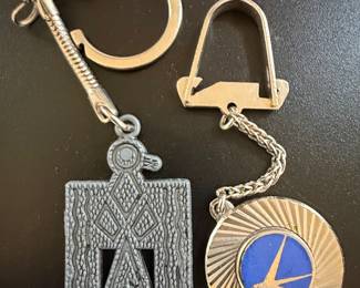 Vintage Airline and Thunderbird Motif Keychains