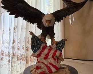 American Spirit Bald Eagle and Flag Figurine by The Bradford Exchange