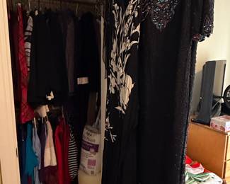Vintage Beaded Evening Dress and Floral Print Dress