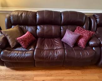 La-Z-Boy Brown Leather Reclining Sofa