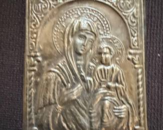 Russian Silver Oklad Icon of the Virgin Hodegetria