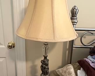 Vintage Cherub Figural Table Lamp with Marble Base