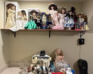 Collection of Vintage and Modern Collector Porcelain Dolls