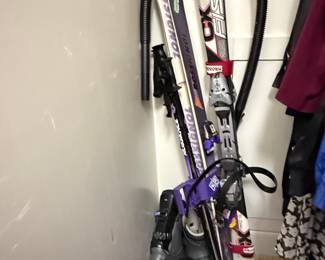 Vintage Rossignol and Fischer Alpine Ski Set