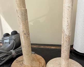 Vintage Marble Paper Towel Holder Set