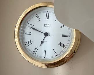 FCC Precision Brass Barometer and Quartz Clock Set