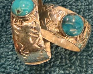Sterling and Tourquoise friendship rings