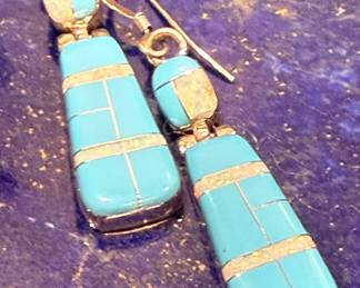inlayed torquoise earings