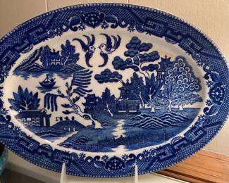 Vintage Blue Willow platter - Japan