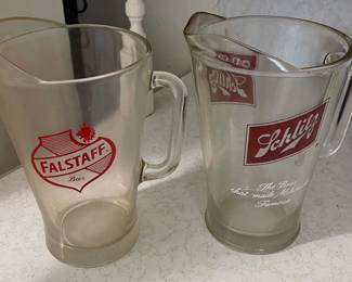 Antique glass Beer pitchers