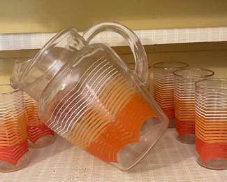 Antique pitcher w/matching glasses
