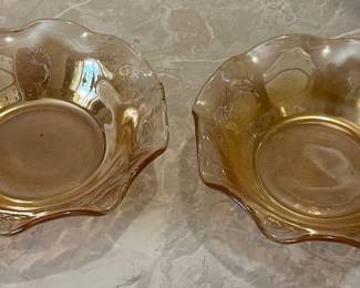 Pink glass bowls