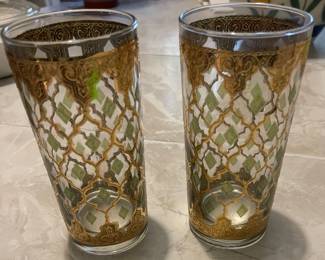 VIntage Culver Valencia 22k Gold Highball Glasses