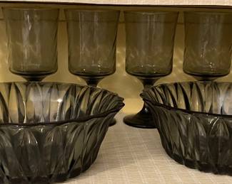 Salad bowls and matching glasses