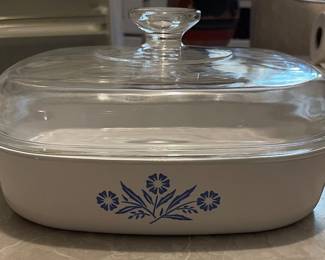 Blue cornflower corningware