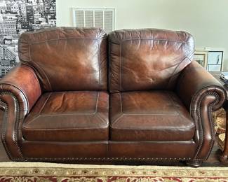 Leather loveseat