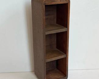 182 vintagewoodwallmountshelfwithbrass