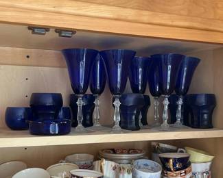 181 cobaltblueglassgobletstumblersanda