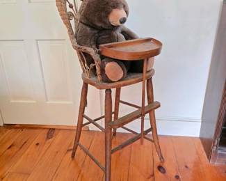 331 antiquewickerandwoodhighchairvicto