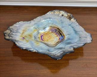 227 artglassiridescentfreeformbowl