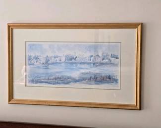782 framedwatercolorprintinthemannerof