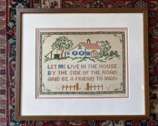 303 framedcrossstitchsamplerinfolkart