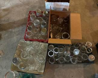 810 largelotofassortedglasscanningjars