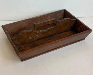 200 vintagewoodencaddywithdividedhandle
