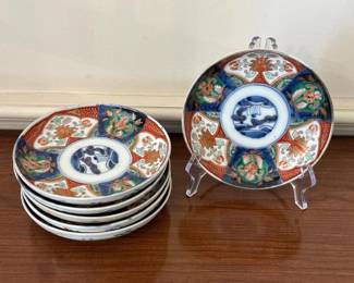617 setofsixjapaneseimariporcelainplat