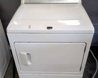 Maytag Bravos Intellidry Front Load Gas Dryer Model MGDX500XWO, Powers On, 43" x 27" x 26.5"