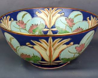 Chinese Floral And Lotus Porcelain Bowl, Approx 6" x 12", Marked From Tongzhi Region