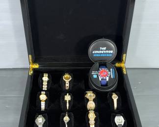 Womens Gold-Tone And Decorative Quartz Wristwatches In Hinged Presentation Box Qty 10, And The Competitor Buffalo Bills Sports Watch