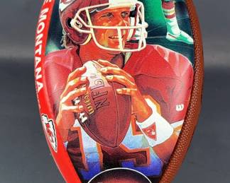 Kansas City Chiefs Joe Montana (HOF) "Spectacular Art" Wilson Football, Includes Stats, Biographical Info And Replica Facsimile Signature