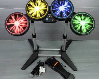 XBox 360 Harmonix Rock Band Drum Controller Including Stand Pedal And Microphone