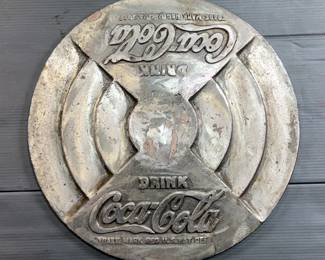 Coca Cola Cast Metal Curb Sign Base, 21.5” x 21.5”