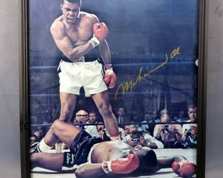 Muhammad Ali vs Sonny Liston 1965 Framed Photograph With Signature, 21" x 17"