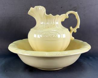 Vintage Arnel's Ceramic Ford Pitcher And Wash Basin Set, Qty 2 Pieces