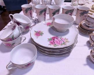 Norcrest Fine China Japan Floral Rose Tea Cup & Scallop Saucer Set Vintage Boho