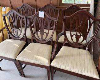 Vintage dining chairs - 6 for $20. Matching dining table, china cabinet & dresser available also