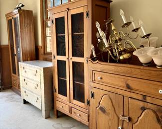 Solid hardwood set & various cabinets, dining & kitchen ceiling lamps