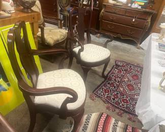 Pair balloon seat armchairs