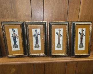 Turner Wall Accessory framed 3D-effect wall plaques depicting 19th-century British military officers from the Napoleonic era (circa 1815, around the Battle of Waterloo).