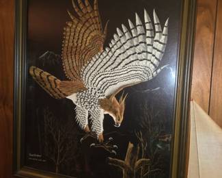 artwork is a vintage print titled "North American, Eagle Hawk" by American artist Richard Reid Mason (1945–2013), often produced or distributed as a Turner reproduction or scratch/lithographic print