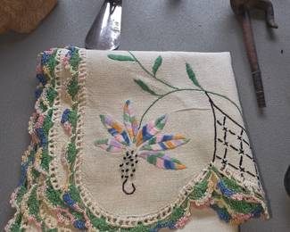 Embroidered table cloth