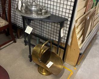 Pewter Coffee Set OR Antique Solid Brass Coal/Wood Scuttle