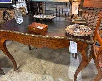 Antique French Leather Top Ladies Desk
