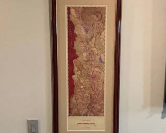 Lot #19 Fine Art Maps Napa Valley California Winery Map Print Framed Azimuth Studio