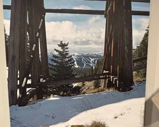 Lot #11 George S. Edwards Colorado Ski Mountain Photo Canvas Print Signed Winter
